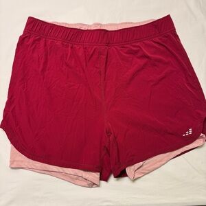Layered Red and Pink Athletic Shorts